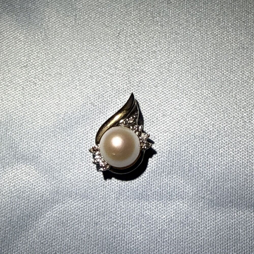 Sterling Silver & 10K Alwand Vahan White Pearl Diamond Accent Pendant